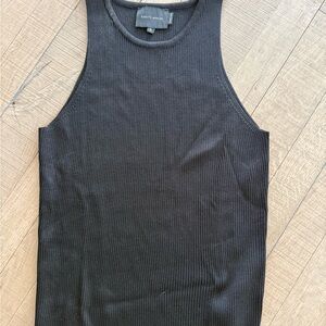 Black Ribbed Tank Top